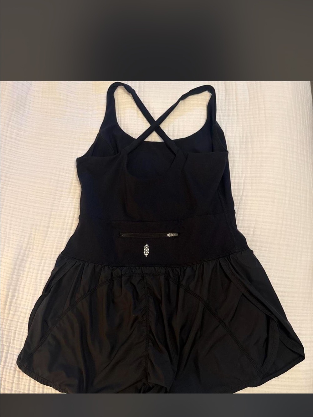 Free People Black Crossback Skirted One-Piece